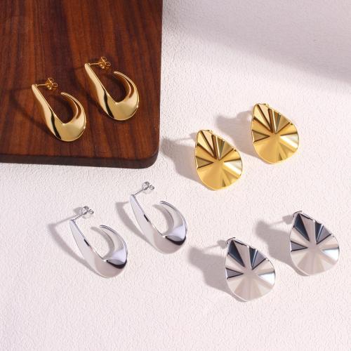 Brass Stud Earring, plated, fashion jewelry & different styles for choice & for woman, more colors for choice, Sold By Pair