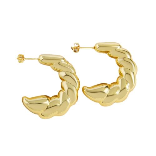 Goujon Laiton, Placage de couleur d'or, bijoux de mode & pour femme, Vendu par paire