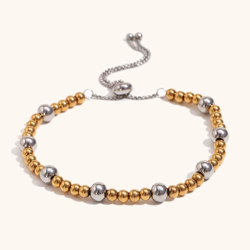 Stainless Steel Jewelry Bracelet, 304 Stainless Steel, plated, fashion jewelry & for woman & two tone, Length:84 mm, Sold By PC