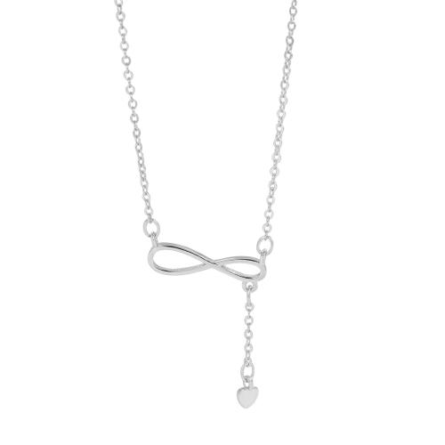 925 Sterling Silver Necklaces, with 5CM extender chain, for woman, silver color, Length:Approx 40 cm, Sold By PC