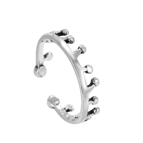 925 Sterling Silver Finger Rings, Crown, for woman, silver color, Sold By PC