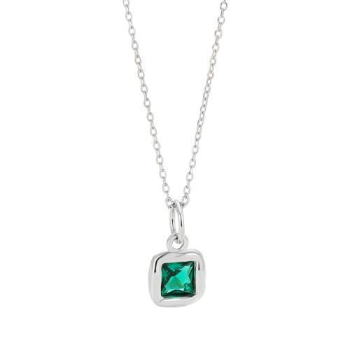 Zircon cubique Micro Pave collier en argent Sterling, argent sterling 925, avec 5CM chaînes de rallonge, pavé de micro zircon & pour femme, argent, Longueur:Environ 40 cm, Vendu par PC