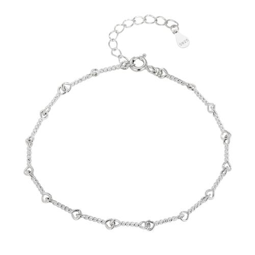 Sterling Silber Armbänder, 925 Sterling Silber, mit Verlängerungskettchen von 3CM, für Frau, Silberfarbe, Länge:ca. 15.5 cm, verkauft von PC