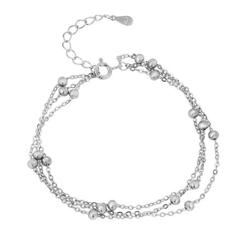 Bracelets en argent sterling, argent sterling 925, avec 3CM chaînes de rallonge, pour femme, argent, Longueur:Environ 16 cm, Vendu par PC