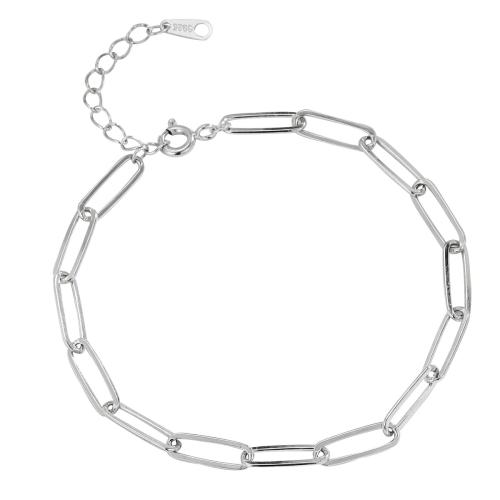 Pulseras de Plata Estelina, plata de ley 925, con 3CM extender cadena, para mujer, plateado, longitud:aproximado 15.5 cm, Vendido por UD