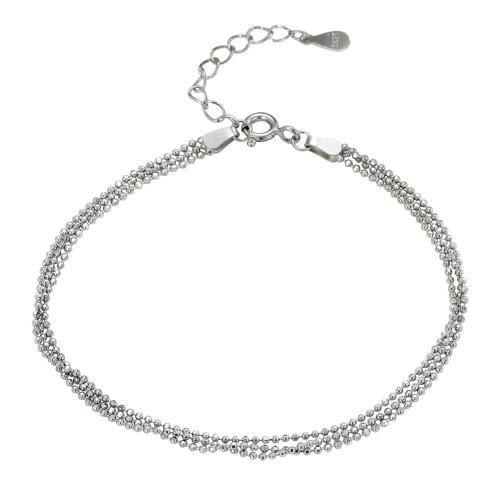 Bracelets en argent sterling, argent sterling 925, avec 3CM chaînes de rallonge, pour femme, argent, Longueur:Environ 16 cm, Vendu par PC