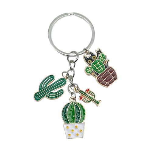 Tibetan Style Key Clasp, portable & multifunctional & enamel, silver color, Sold By PC