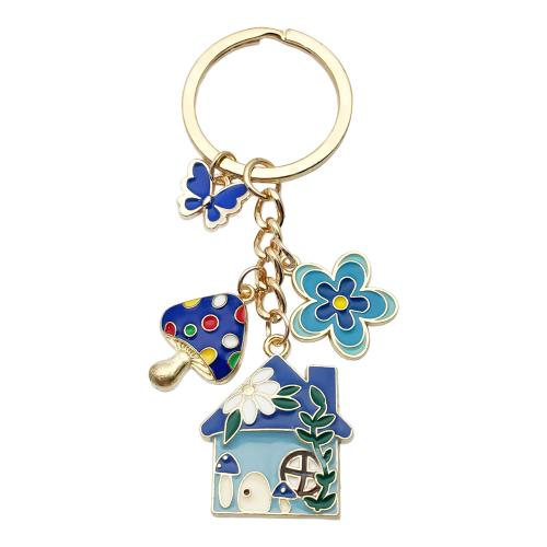 Tibetan Style Key Clasp, portable & multifunctional & enamel, golden, Sold By PC