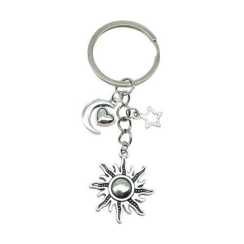 Tibetan Style Key Clasp, portable & multifunctional, silver color, Sold By PC