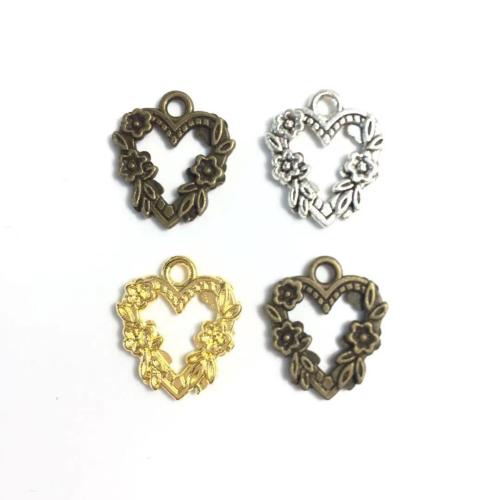 Tibetan Style Heart Pendants, plated, DIY, more colors for choice, 21x18mm, 100PCs/Bag, Sold By Bag