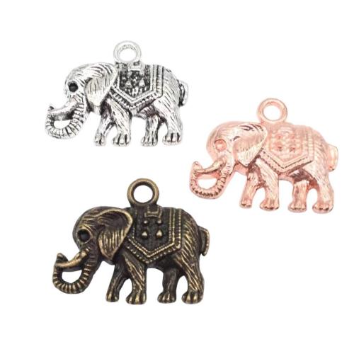 Tibetan Style Moon Pendants, Elephant, plated, DIY, more colors for choice, 20x23mm, 100PCs/Bag, Sold By Bag