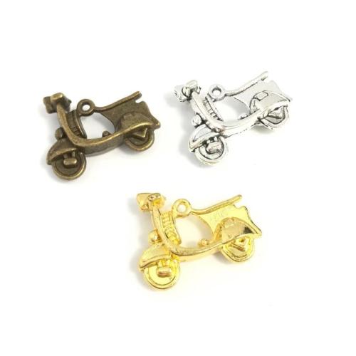 Vehicle Shaped Tibetan Style Pendants, Motorcycle, plated, DIY, more colors for choice, 18x23x7mm, 100PCs/Bag, Sold By Bag