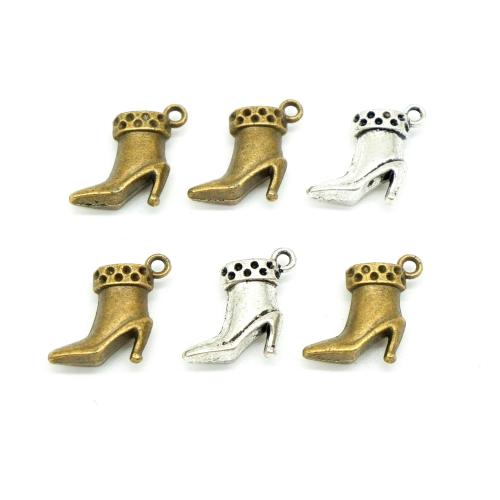 Tibetan Style Shoes Pendants, plated, DIY, more colors for choice, 14x12x6mm, 100PCs/Bag, Sold By Bag