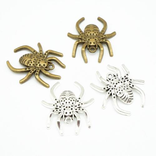 Tibetan Style Animal Pendants, Spider, plated, DIY, more colors for choice, 26x29x3mm, 100PCs/Bag, Sold By Bag