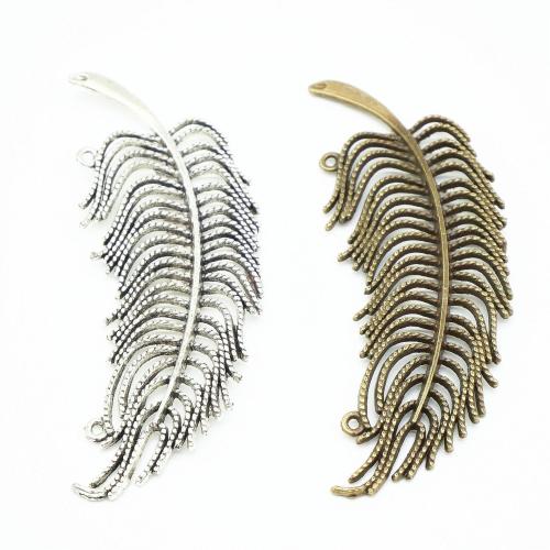 Tibetan Style Leaf Pendants, plated, DIY, more colors for choice, 80x30x4mm, 100PCs/Bag, Sold By Bag