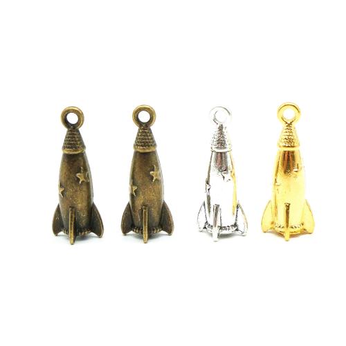 Tibetan Style Pendants, Rocket, plated, DIY, more colors for choice, 27x7x7mm, 100PCs/Bag, Sold By Bag