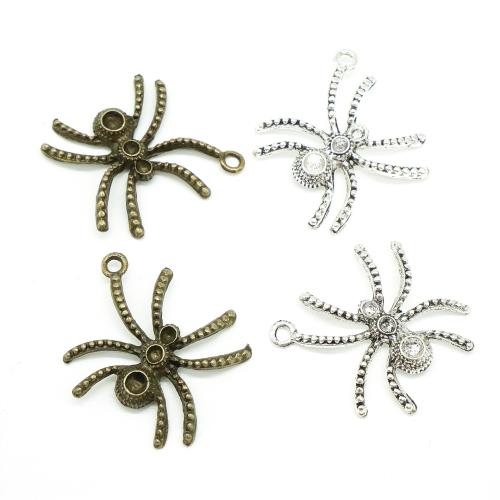 Tibetan Style Animal Pendants, Spider, plated, DIY, more colors for choice, 29x27x4mm, 100PCs/Bag, Sold By Bag