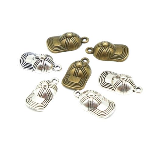 Tibetan Style Hat Pendants, plated, DIY, more colors for choice, 19x10x6mm, 100PCs/Bag, Sold By Bag