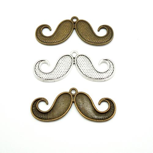 Pendentifs en alliage de zinc, moustache, Placage, DIY, plus de couleurs à choisir, 19x45x2mm, 100PC/sac, Vendu par sac