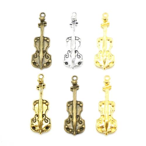 Musical Instrument Shaped Tibetan Style Pendants, Guitar, plated, DIY, more colors for choice, 11x32mm, 100PCs/Bag, Sold By Bag