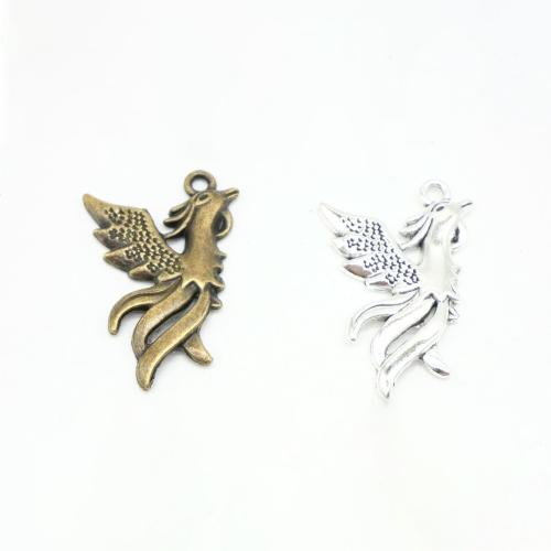 Tibetan Style Animal Pendants, Phoenix, plated, DIY, more colors for choice, 22x35mm, 100PCs/Bag, Sold By Bag