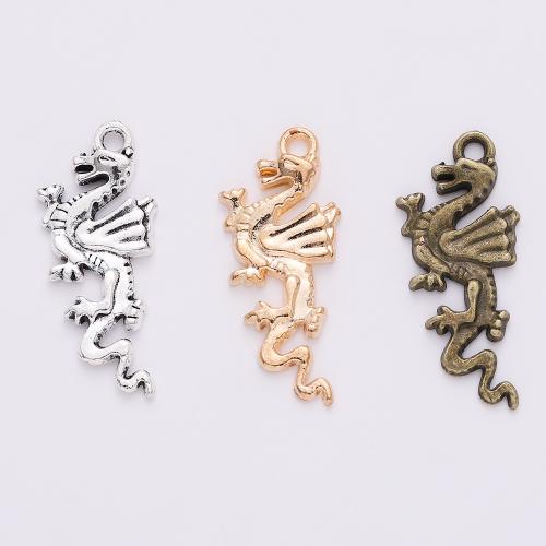 Tibetan Style Animal Pendants, Dragon, plated, DIY, more colors for choice, 27x11x2mm, 100PCs/Bag, Sold By Bag