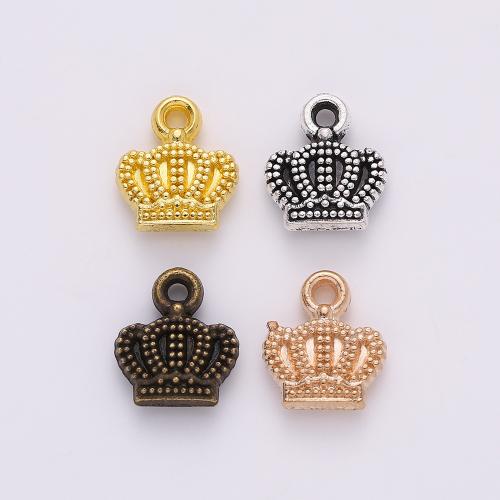 Tibetan Style Crown Pendants, plated, DIY, more colors for choice, 11x10x3mm, 100PCs/Bag, Sold By Bag