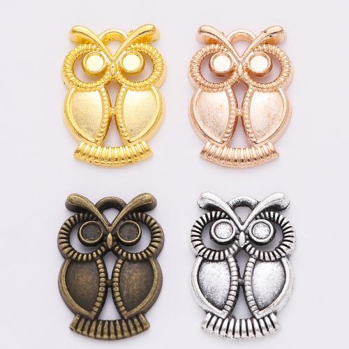 Pendentifs animaux en alliage de zinc, hibou, Placage, DIY, plus de couleurs à choisir, 22x15x2mm, 100PC/sac, Vendu par sac