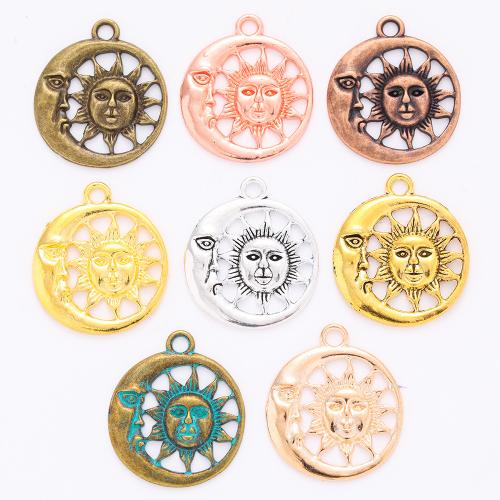 Tibetan Style Pendants, Moon, plated, DIY, more colors for choice, 28x24x2mm, 100PCs/Bag, Sold By Bag