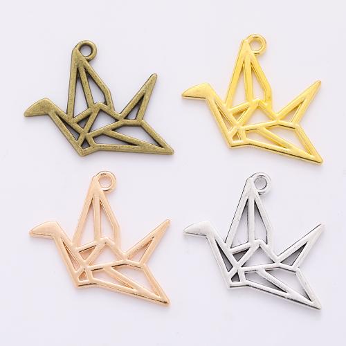 Pendentifs en alliage de zinc, Mille grues en Origami, Placage, DIY, plus de couleurs à choisir, 23x29x1.50mm, 100PC/sac, Vendu par sac