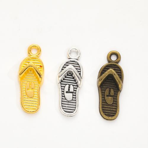 Tibetan Style Shoes Pendants, Slipper, plated, DIY, more colors for choice, 21x8x4mm, 100PCs/Bag, Sold By Bag