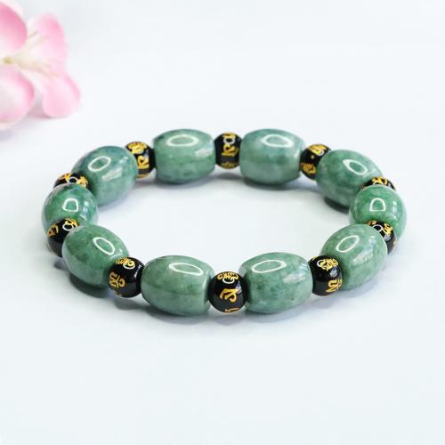 jade bracelet, style folk & unisexe, beads length 12mm, Longueur:Environ 6-8 pouce, Vendu par PC