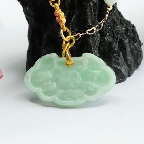 Bijoux Pendentifs en pierres gemmes, jade, Ruyi, style folk & DIY, grade A, 36x19mm, Vendu par PC