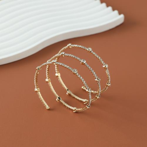 Tibetan Style Bangle, fashion jewelry & multilayer & for woman & with rhinestone, more colors for choice, diameter 7cm, Sold By PC