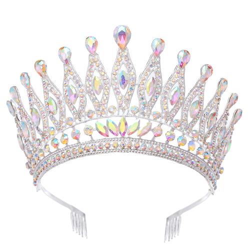 Tiaras, aleación de zinc, con Cristal, para novia & diferentes estilos para la opción & con diamantes de imitación, más colores para la opción, Vendido por UD