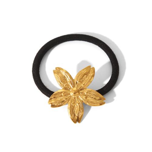 Ponytail Holder, 304 Stainless Steel, with Rubber Band, for woman, golden, Sold By PC