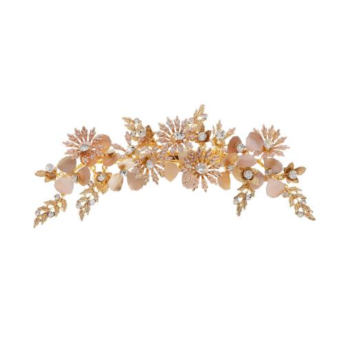 Decorative Hair Combs, Acrylic, with brass wire & Plastic Pearl, for bridal & different styles for choice & with rhinestone, more colors for choice, Sold By PC