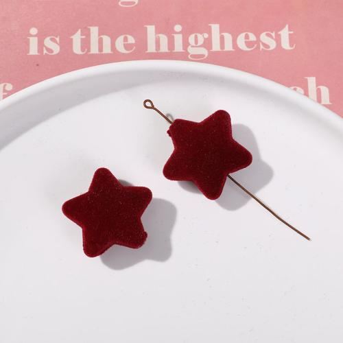 Hair Clip Findings, Resin, with Flocking Fabric, Star, DIY, more colors for choice, 28x27mm, Sold By PC