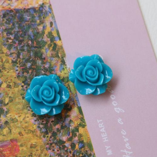 Hair Accessories DIY Findings, Resin, Flower, enamel, more colors for choice, 28mm, Sold By PC