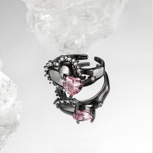 Tibetan Style Finger Ring, fashion jewelry & for woman & with rhinestone, US Ring Size:7, Sold By PC