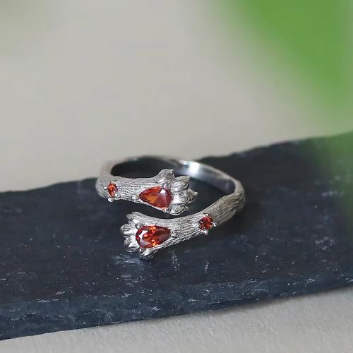 Tibetan Style Finger Ring, fashion jewelry & for woman & with rhinestone, US Ring Size:7, Sold By PC