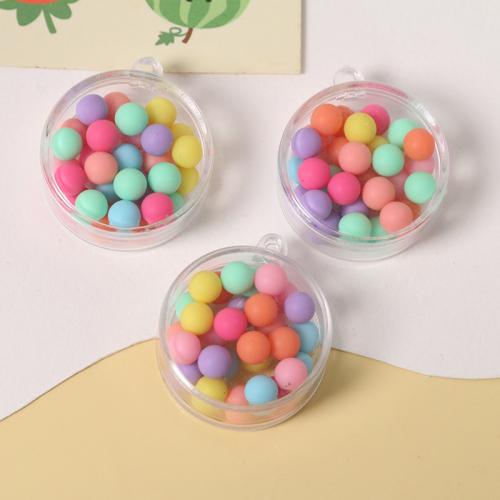 Acrylic Jewelry Beads, different packing style for choice & DIY & enamel, mixed colors, 30x30mm, Sold By Box