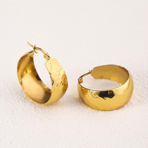 Stainless Steel Lever Back Earring, 304 Stainless Steel, 18K gold plated, fashion jewelry & for woman, golden, 32mm, Sold By Pair