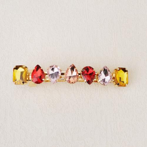 Hair Snap Clips, Tibetan Style, gold color plated, different size for choice & for woman & with rhinestone, more colors for choice, nickel, lead & cadmium free, Sold By PC