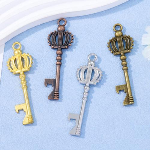 Tibetan Style Key Pendants, plated, DIY, more colors for choice, nickel, lead & cadmium free, 73x23mm, Approx 100PCs/Bag, Sold By Bag