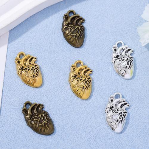 Tibetan Style Heart Pendants, plated, DIY, more colors for choice, nickel, lead & cadmium free, 25x15mm, Approx 100PCs/Bag, Sold By Bag