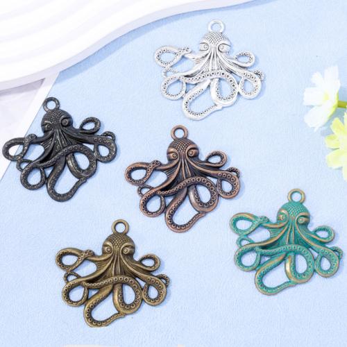 Tibetan Style Animal Pendants, Octopus, plated, DIY, more colors for choice, nickel, lead & cadmium free, 57x56mm, Approx 100PCs/Bag, Sold By Bag