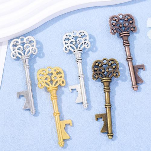 Tibetan Style Key Pendants, plated, DIY, more colors for choice, nickel, lead & cadmium free, 76x26mm, Approx 100PCs/Bag, Sold By Bag