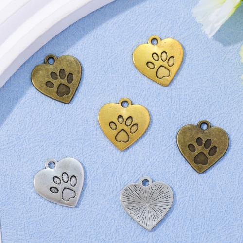 Tibetan Style Heart Pendants, plated, DIY, more colors for choice, nickel, lead & cadmium free, 19x18mm, Approx 100PCs/Bag, Sold By Bag