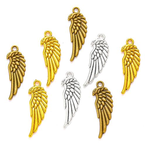 Wing Shaped Tibetan Style Pendants, plated, DIY, more colors for choice, nickel, lead & cadmium free, 33x11mm, Approx 100PCs/Bag, Sold By Bag